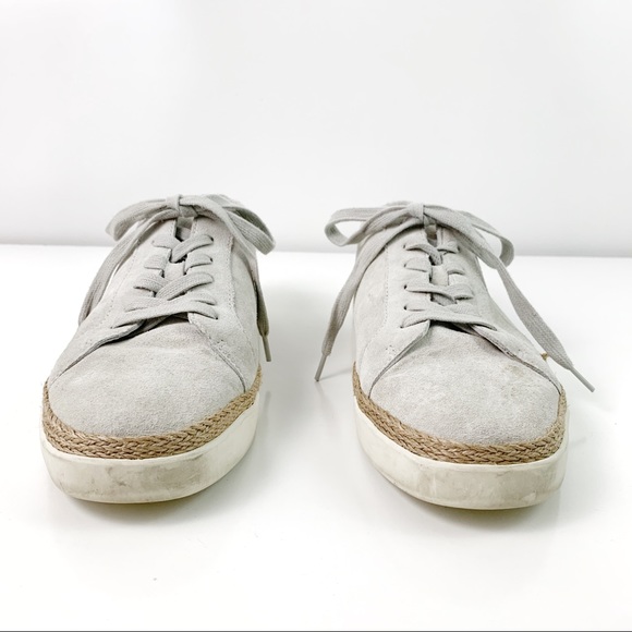 Vince Jadon Espadrille Sneaker Size 9 Gray Suede Jute - Picture 7 of 11
